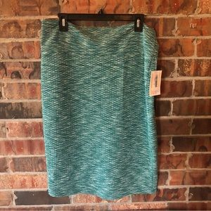 NWT LulaRoe Cassie Green Pull On Skirt Women’s Size:2XL
